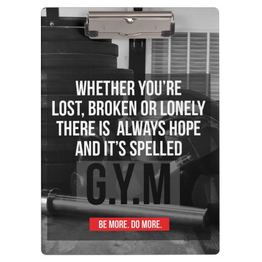 Workout Gym Motivatie Klembord (Voorkant)