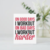 Workout Harder Gym Quote Briefkaart (Staand voorkant)