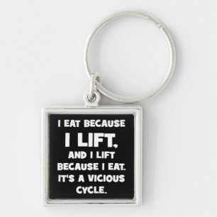 Workout Humor - ik eet omdat ik optil Sleutelhanger