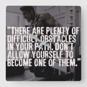 Workout Inspirerend woorden - Obstakels Vierkante Klok