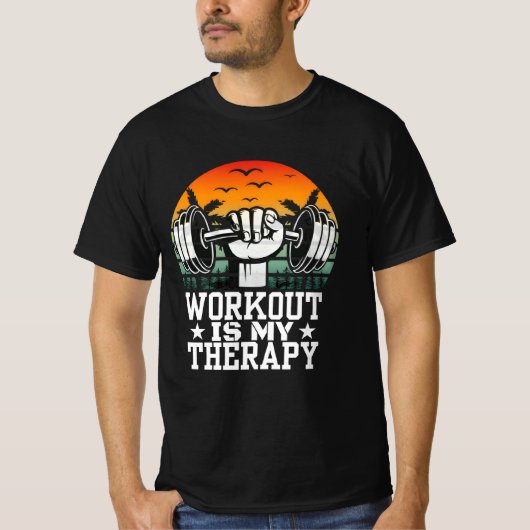 Workout is mijn therapie t-shirt (Voorkant)