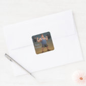 Workout Man Vierkante Sticker (Envelop)