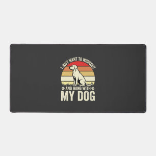 Workout Met Mijn Hond Retro Zonsondergang Bureaumat