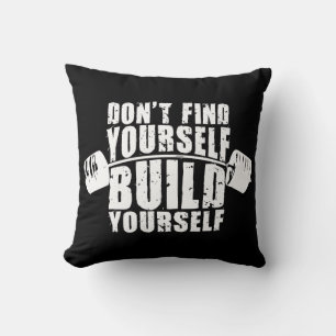 Workout Motivatie - Bouw jezelf - Barbell Kussen
