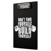 Workout Motivation - Bouw uzelf - Barbell Klembord (Links)