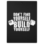 Workout Motivation - Bouw uzelf - Barbell Klembord (Achterkant)