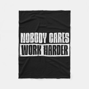 Workout Niemand geeft om harder te werken Gym Moti Fleece Deken