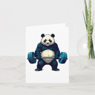Workout Panda Deadlifter Funny Gym T-shirt Lifting Kaart