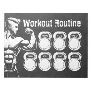 Workout Routine Wekelijkse Planner Chic Gym Kettle Notitieblok