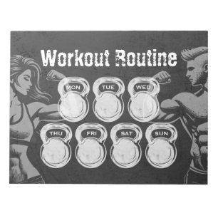 Workout Routine Wekelijkse Planner Chic Gym Kettle Notitieblok
