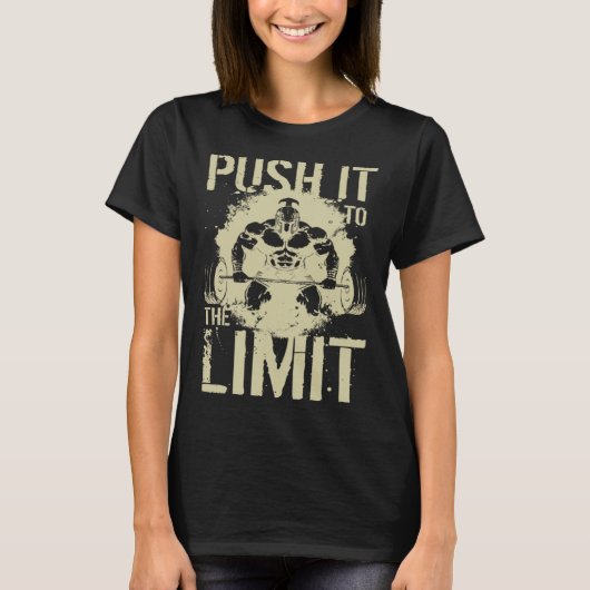 Workout Spartan Weightlifting Push It To The Limit T-shirt (Voorkant)