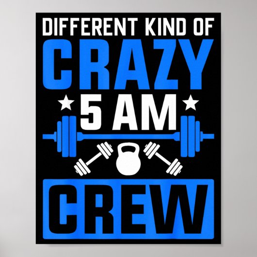 Workout Squad 5am Crew Funny Gym Quote Poster (Voorkant)