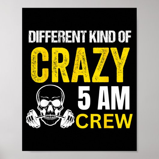 Workout Squad 5am Crew Funny Gym Workout Quote Poster (Voorkant)