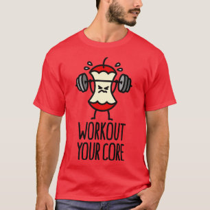 Workout uw kern powerlifting apple core gym t-shirt