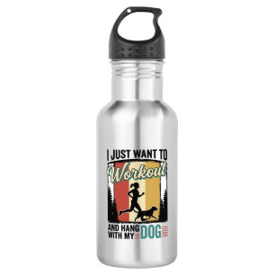 Workout With My Dog Vintage Running Shirt Design_1 Waterfles