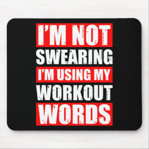 Workout Woorden Gewicht Sport Gym Grappig Bodybuil Muismat