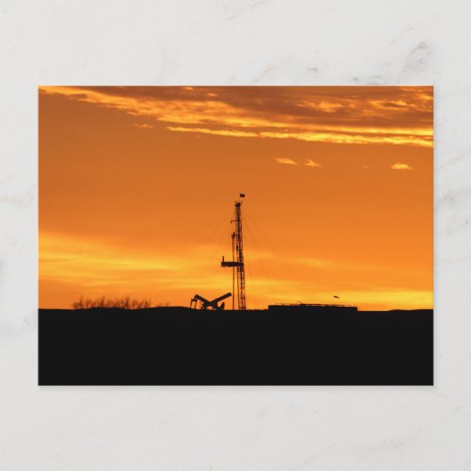 Workover Rig op Sunset Briefkaart (Voorkant)