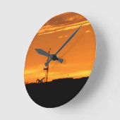 Workover Rig op zonsondergang Ronde Klok (Hoek)