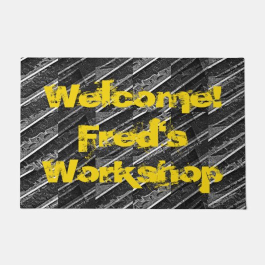 Workshop Garage Industrial CUSTOM Large Doormat Deurmat (Voorkant)