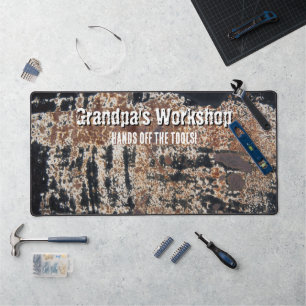 Workshop Grunge Rusty Metal Patina Gepersonaliseer Bureaumat