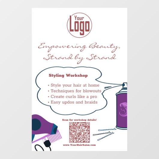 Workshop voor empowering van schoonheid raamsticker (Vel)