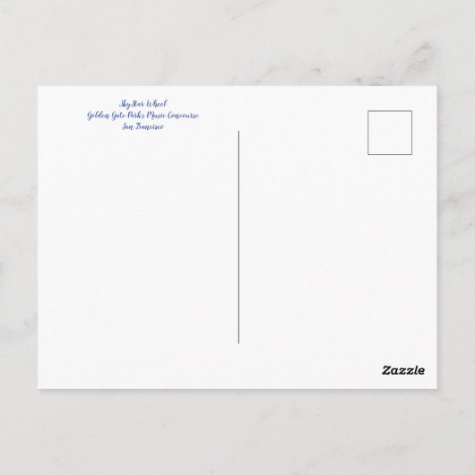 World2Celebrate: Groeten uit San Francisco! Briefkaart (Achterkant)