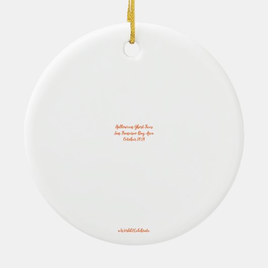 World2Celebrate: Halloween Ghost Trees Keramisch Ornament (Achterkant)