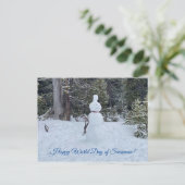 World2Celebrate: Happy World Day of Snowman! Briefkaart (Staand voorkant)