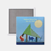 World2Celebrate: Nationale moondag Magneet (Voorkant / Achterkant)