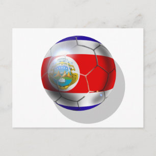World 2014 Costa Rica vlag voetbalbal Briefkaart