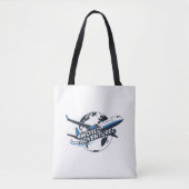 World Adventure Airplane Globe Travel Tote Bag (Devant)