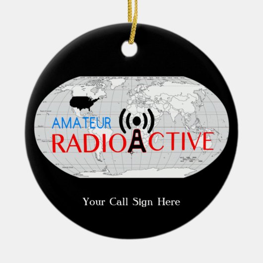 World Amateur Radio Active Keramisch Ornament (Voorkant)