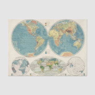 World Atlas Map 2 Tissuepapier