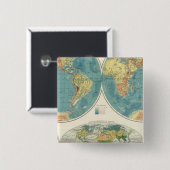 World Atlas Map 2 Vierkante Button 5,1 Cm (Voorkant /achterkant)