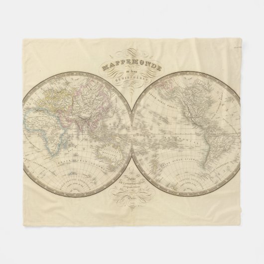 World Atlas Map Fleece Deken (Voorkant (Horizontaal))