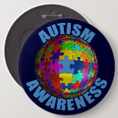 World Autism Awareness Button (extra groot) (Voorkant /achterkant)
