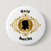 World Beard Day Silhouette Button (Voorkant)