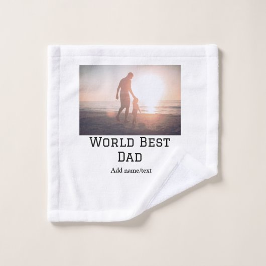 World best dad ever fat ajouter nom texte sport te (Gant de toilette)