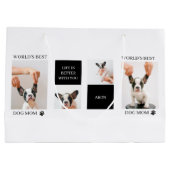 World Best Dog Mam | Collage Dog Foto Groot Cadeauzakje (Achterkant)
