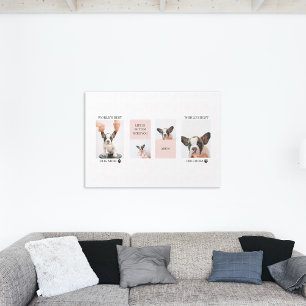 World Best Dog Mam   Foto van collage   Pastel Roz Canvas Afdruk