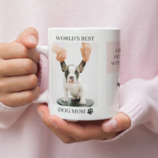 World Best Dog Mam | Foto van collage | Pastel Roz Koffiemok