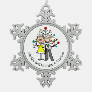 World Best Grandma and Grandpa Snowflake Ornament
