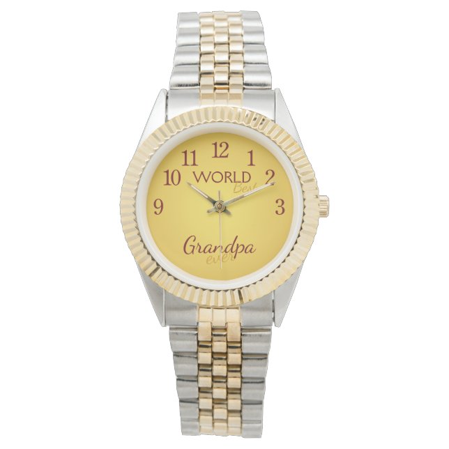 World best Grandpa ever Gold Horloge (Voorkant)