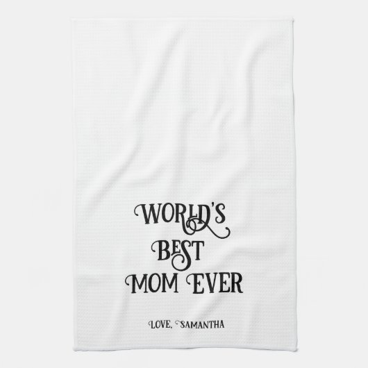 World Best Mam Ever Moederdag, chef moeder Theedoek (Verticaal)