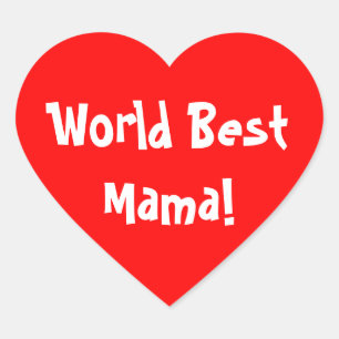 World Best Mama Hart Sticker