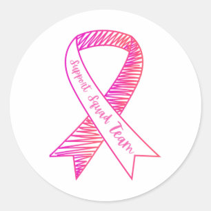 World Cancer Day Ondersteuningsteam Team Borstkank Ronde Sticker