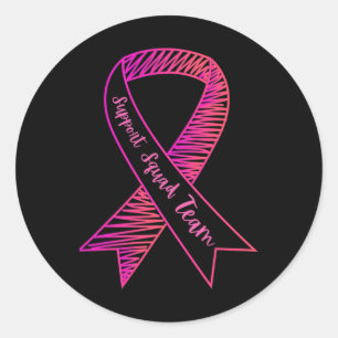 World Cancer Day Support Squad Team borstkanker Ronde Sticker