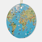 World Cartoon Map Keramisch Ornament (Links)