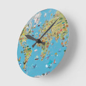 World Cartoon Map Ronde Klok (Hoek)