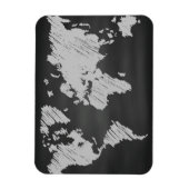 World Chalkboard-kaart Magneet (Verticaal)
